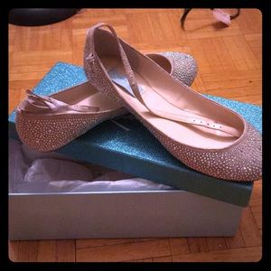 Betsey Johnson “Blue” Champagne Colored Flats